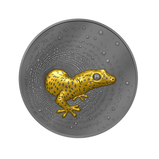 Kamerun 2000 FCFA Gecko  2023 2 Oz Ag.999 Dark Gilded UHR