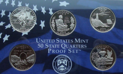 USA Proof set 5 x 25c Stany 2003 "S"
