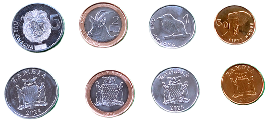 Zestaw menniczy Zambia x 4 zwierzaki 2024-