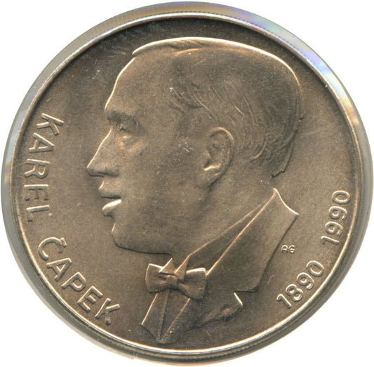 Czechosłowacja 100 koron Karel Capek 1990 Ag.500 13g