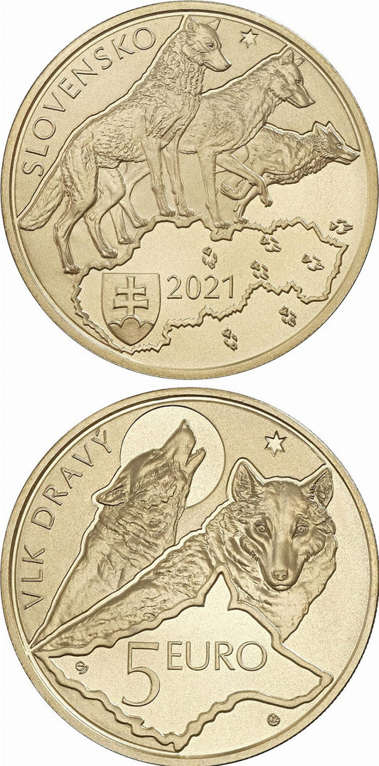 5 euro Słowacja Wilk 2021