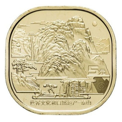 Chiny 5 yuan UNESCO Tai Shan 2019