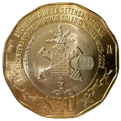 Meksyk 20 peso 200 lat Akademii Wojskowej 2023