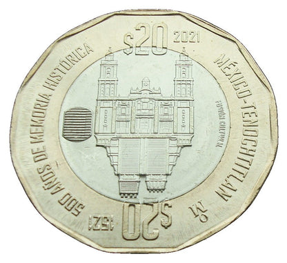 Meksyk 20 peso Tenochtitlan 2021